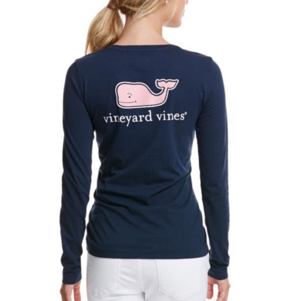 Vineyard vines navy blue long sleeve top